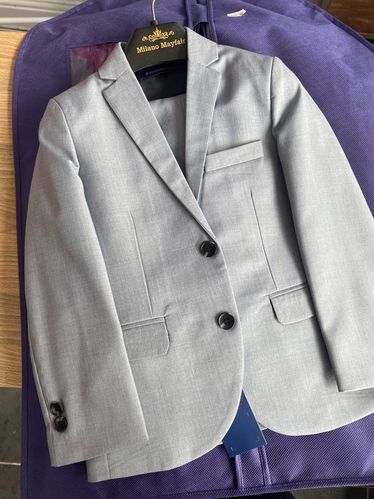 Boys Grey Milano Mayfair premium 5 piece suit